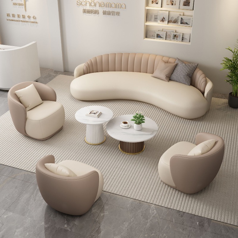 Office Furniture Store - ร้านเสื้อผ้าหรูหราและสะดวกสบาย, ร้านเสริมสวย, พื้นที่พักผ่อน, โซฟารับรองลูกค้า, โซฟาสำนักงาน, โซฟาโค้งสำหรับการเจรจาธุรกิจ