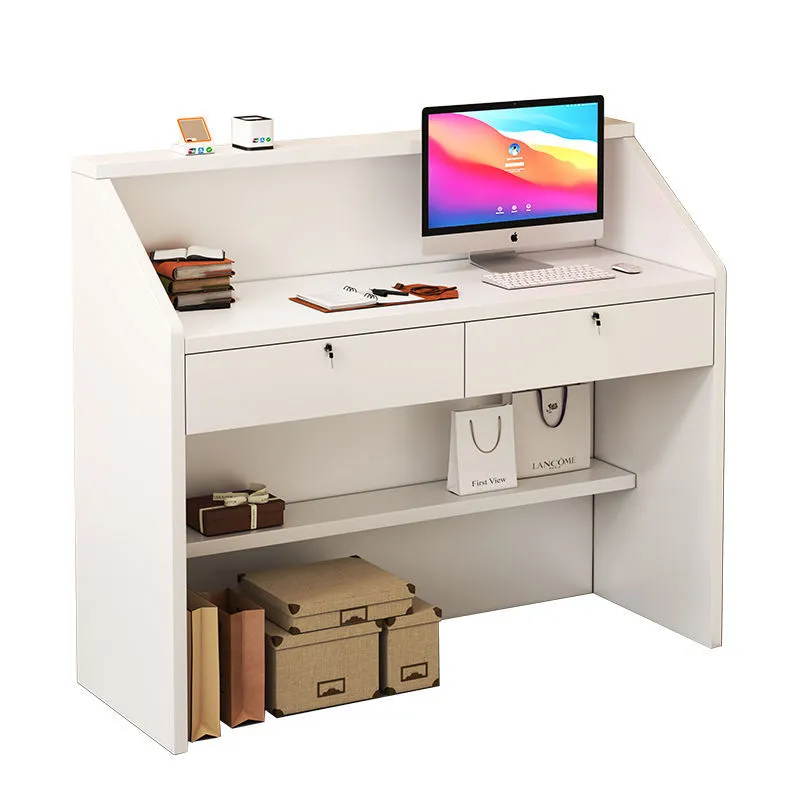 Office Furniture Store - เคาน์เตอร์ต้อนรับสไตล์มินิมอลทันสมัยสำหรับร้านเสริมสวย บาร์ ร้านค้าปลีก เคาน์เตอร์หน้าร้านขนาดกะทัดรัด เฟอร์นิเจอร์สำนักงาน