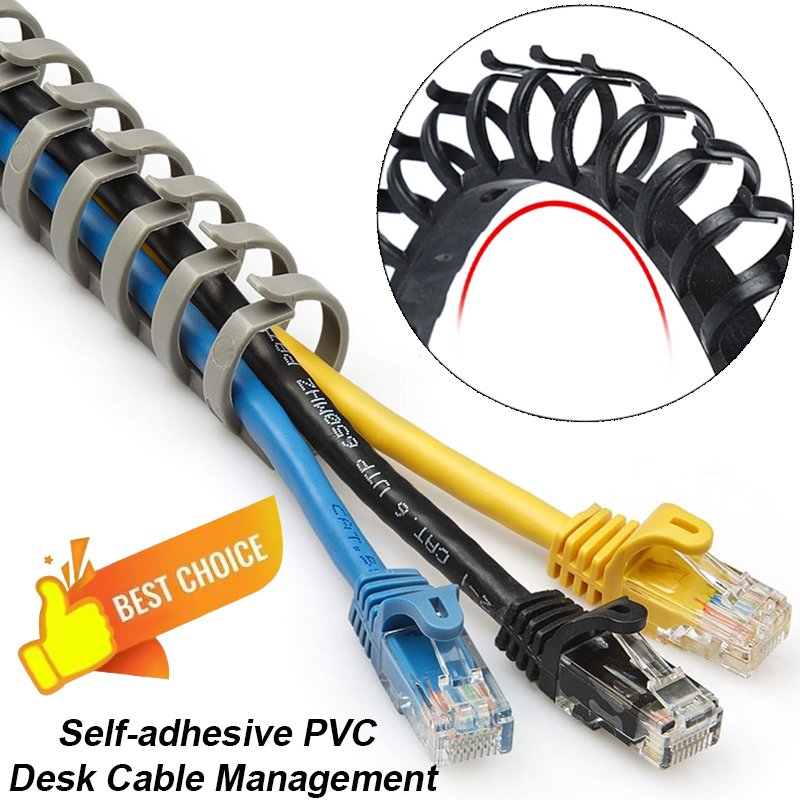 Cable Tray Under Desk - ตัวจัดระเบียบสายเคเบิล raceway Wire Hider การจัดการสายเคเบิลแบบมีกาวในตัวใต้ถาดโต๊ะ Channel