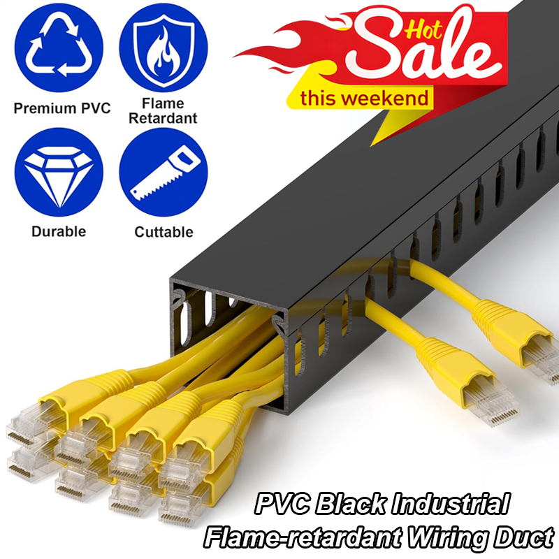 Cable Tray Under Desk - PVC อุตสาหกรรมทนไฟสายไฟท่อสีดําการจัดการสายเคเบิลถาดโต๊ะลวด Organizer ภายใต้ตารางเปิด Slot Storage