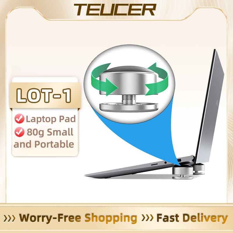 Adjustable Laptop Table - Teucer Lot-1แท่นวางแล็ปท็อปแผ่นระบายความร้อนแบบพกพาฐานระบายความร้อนแบบปรับได้ฐานรองกันลื่นสำหรับ MacBook