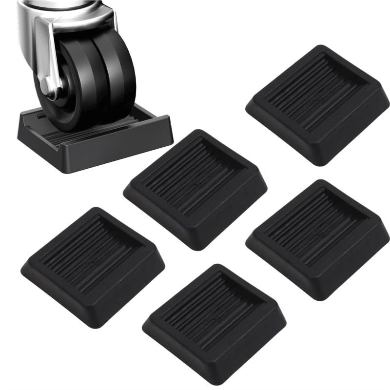 Office Furniture Set - 4 ชิ้น/เซ็ต ตัวกันลื่นสำหรับล้อเก้าอี้สำนักงาน แผ่นรองล้อเฟอร์นิเจอร์ ป้องกันพื้นไม้แข็ง แผ่นกันสั่นสะเทือน