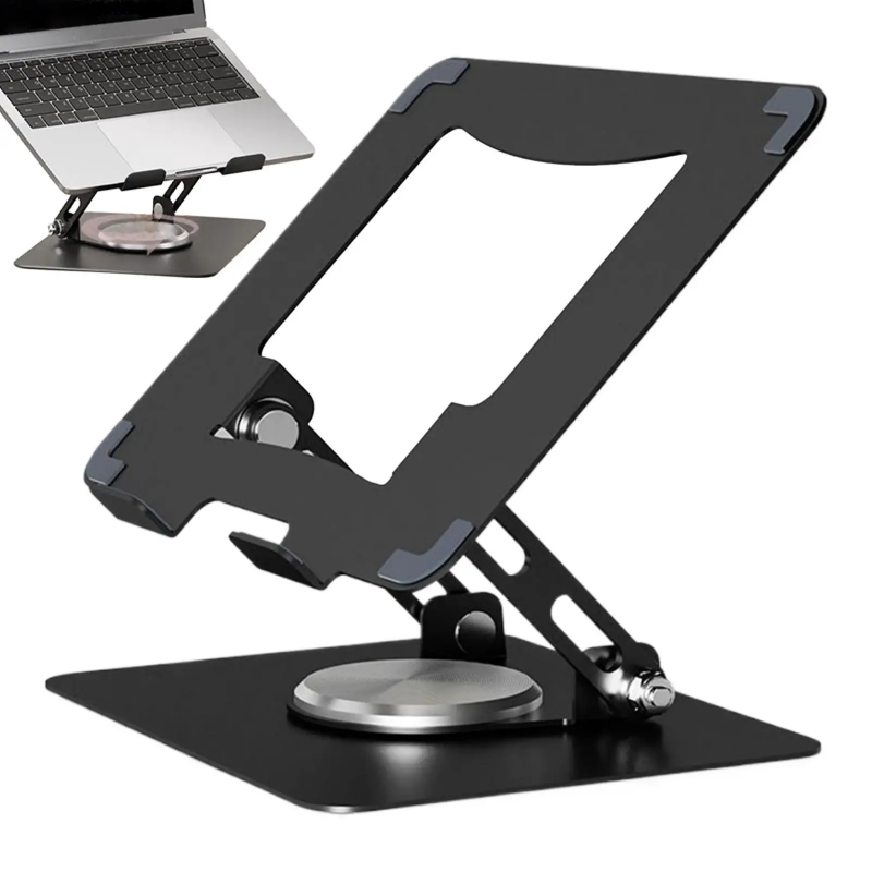 Adjustable Laptop Table - LUSQI 360 ° ขาตั้งแล็ปท็อปแบบหมุนได้ ปรับความสูงได้สองแกน ฐานเหล็ก